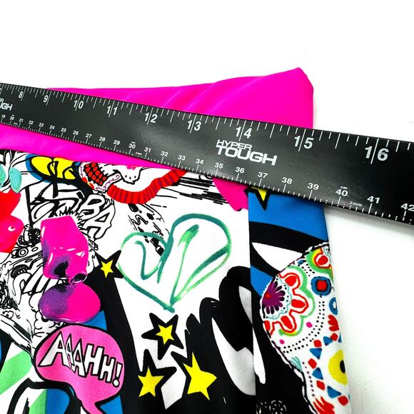 PICKLE ME PINK Women's XL comics skater graffiti skort short skirt roller derby - Picture 7 of 8